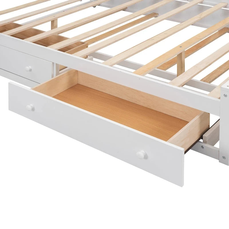 Letto in legno matrimoniale Queen con mobiletto tutto in uno