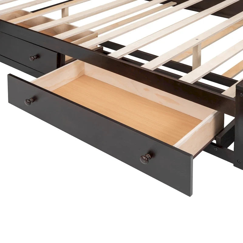 Letto in legno matrimoniale Queen con mobiletto tutto in uno