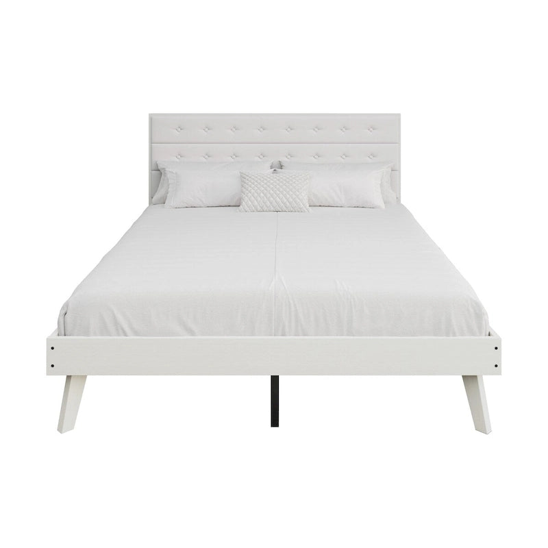 Mid-Century Wooden Platform Bed