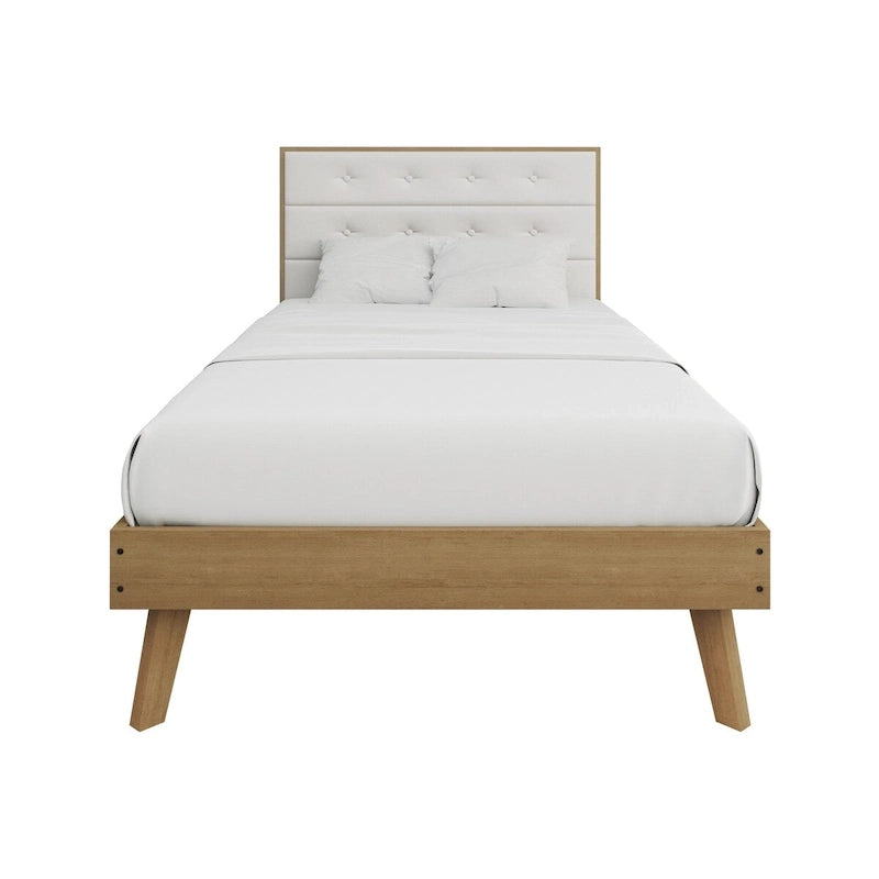 Mid-Century Wooden Platform Bed