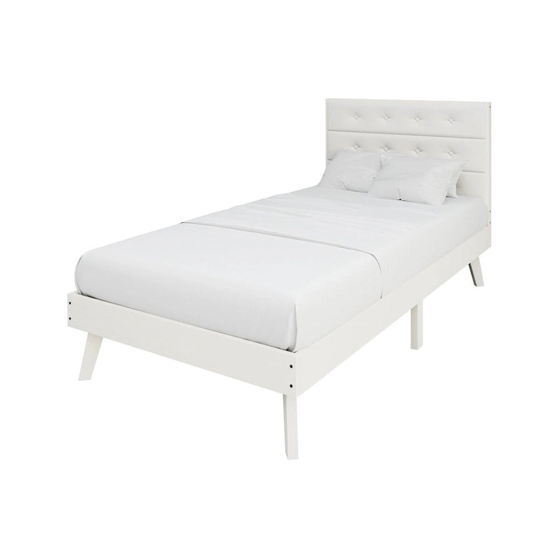 Mid-Century Wooden Platform Bed