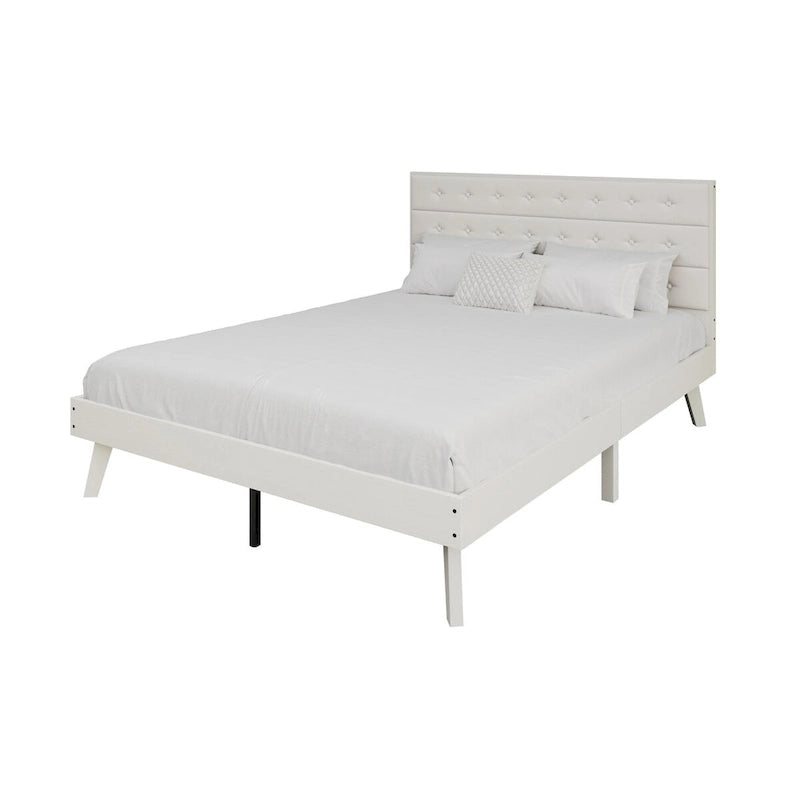 Mid-Century Wooden Platform Bed