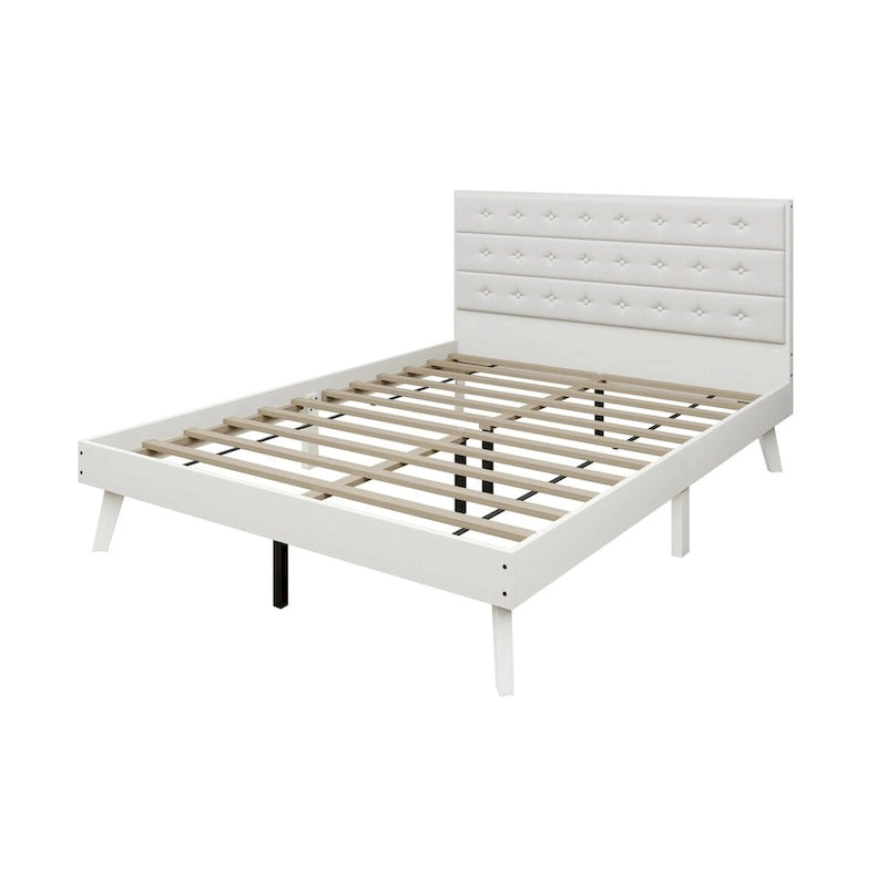 Mid-Century Wooden Platform Bed
