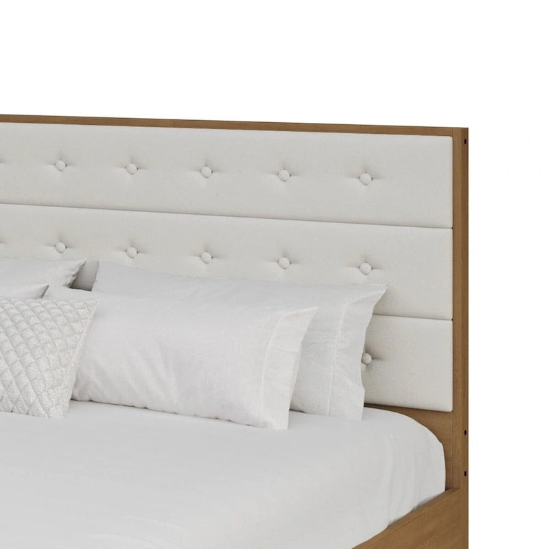 Mid-Century Wooden Platform Bed