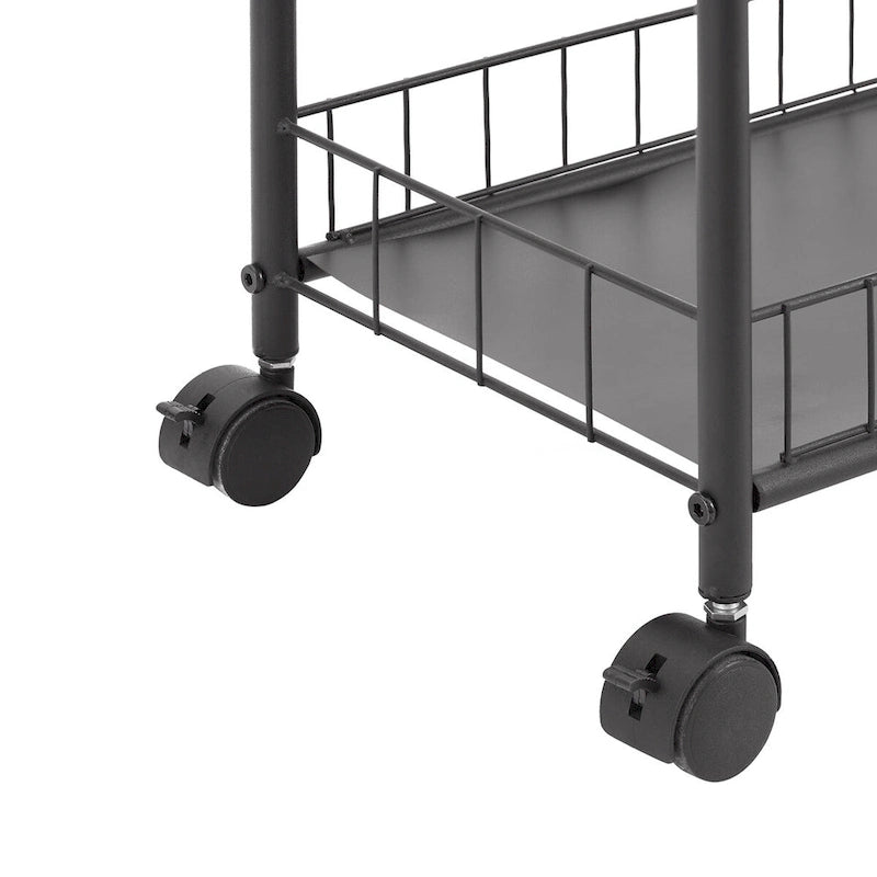 Carrello contenitore stretto a 6 ripiani, mobile e scorrevole con ruote - 6D x 22.8W x 61H