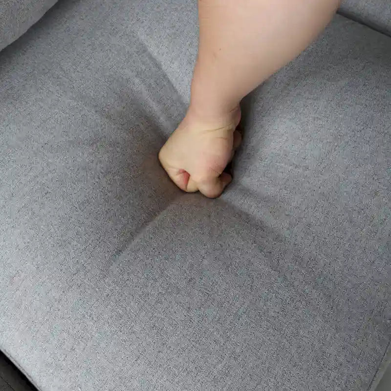 Sofa tapicerowana tkaniną lnianą ze schowkiem