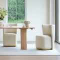 Modern Dining Chairs with Casters&Wood Base Set of 2