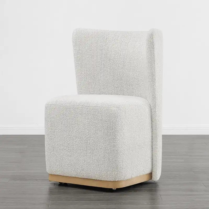 Modern Dining Chairs with Casters&Wood Base Set of 2
