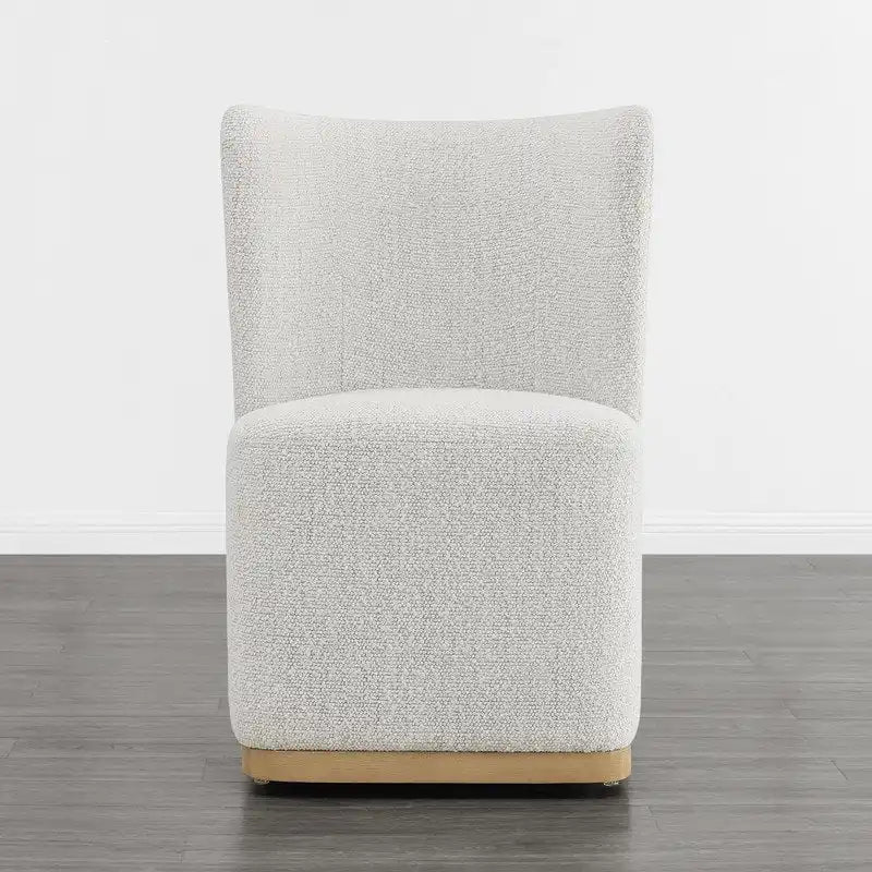 Modern Dining Chairs with Casters&Wood Base Set of 2
