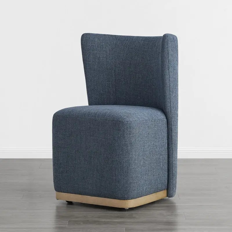 Modern Dining Chairs with Casters&Wood Base Set of 2