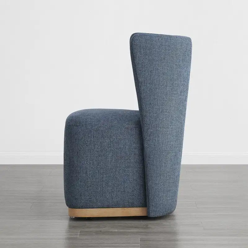 Modern Dining Chairs with Casters&Wood Base Set of 2