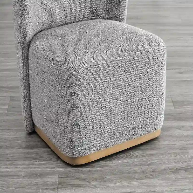 Modern Dining Chairs with Casters&Wood Base Set of 2