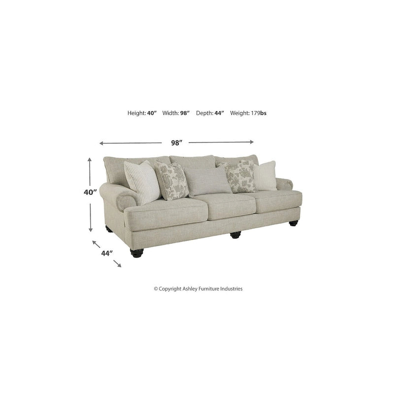Beige sofa - 98" wide x 44" deep x 40" high