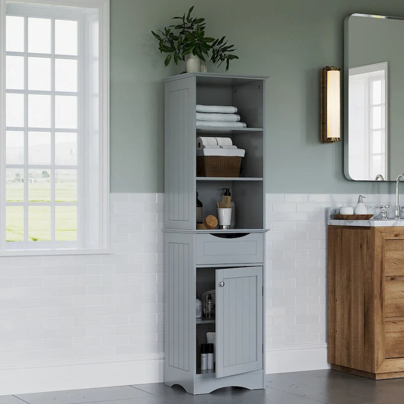 Tall Bathroom Storage Cabinet (with Drawers and Shelves)