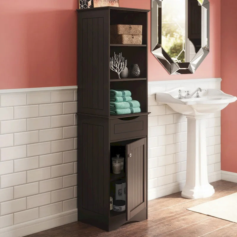 Tall Bathroom Storage Cabinet (with Drawers and Shelves)