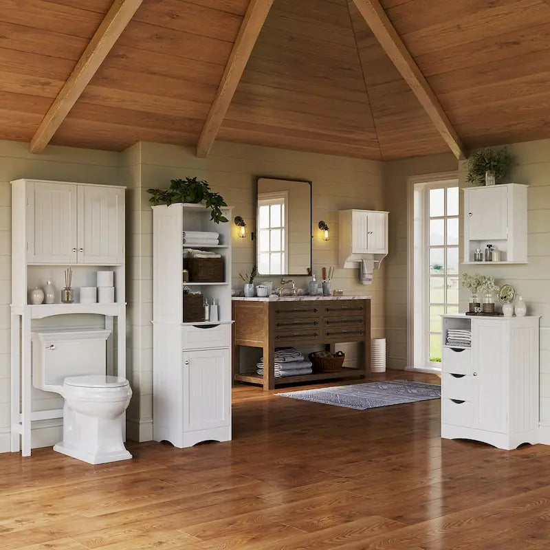 Tall Bathroom Storage Cabinet (with Drawers and Shelves)