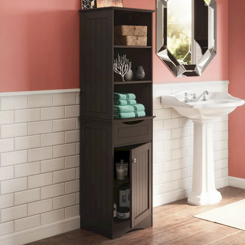 Tall Bathroom Storage Cabinet (with Drawers and Shelves)